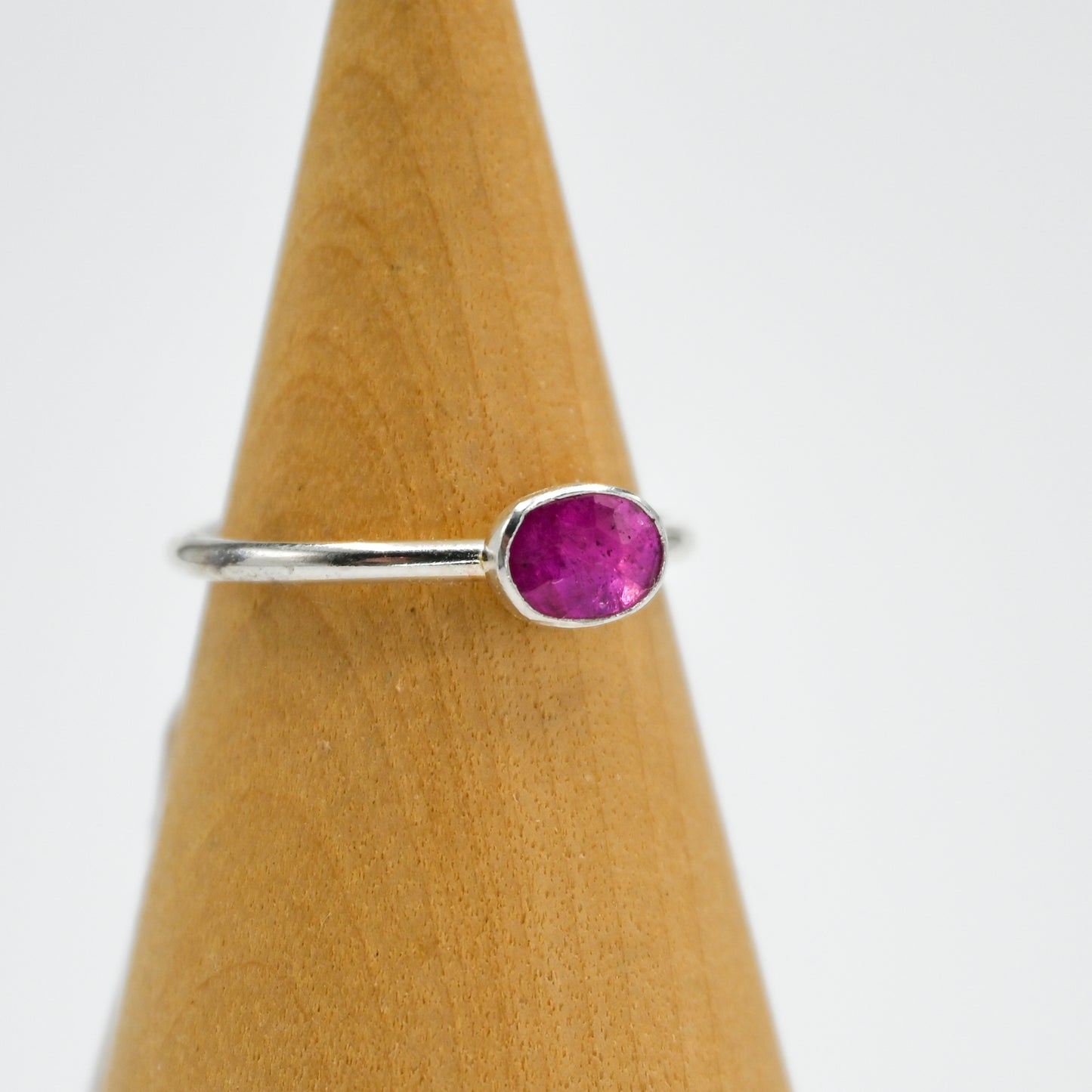 Horizontal rose cut ruby size 6