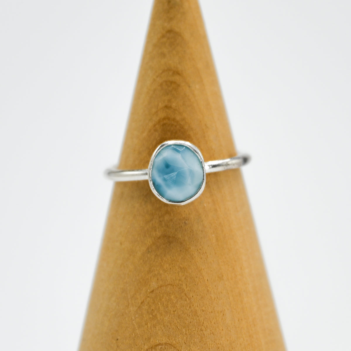 Rose cut larimar size 6