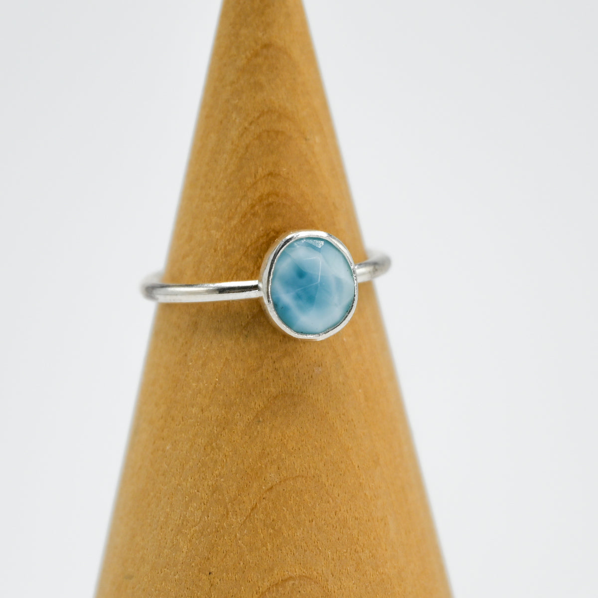 Rose cut larimar size 6