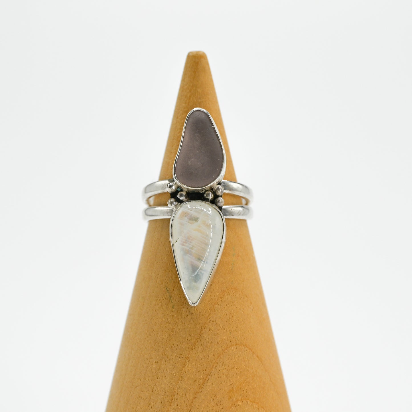 Lavender sea glass and moonstone double size 7