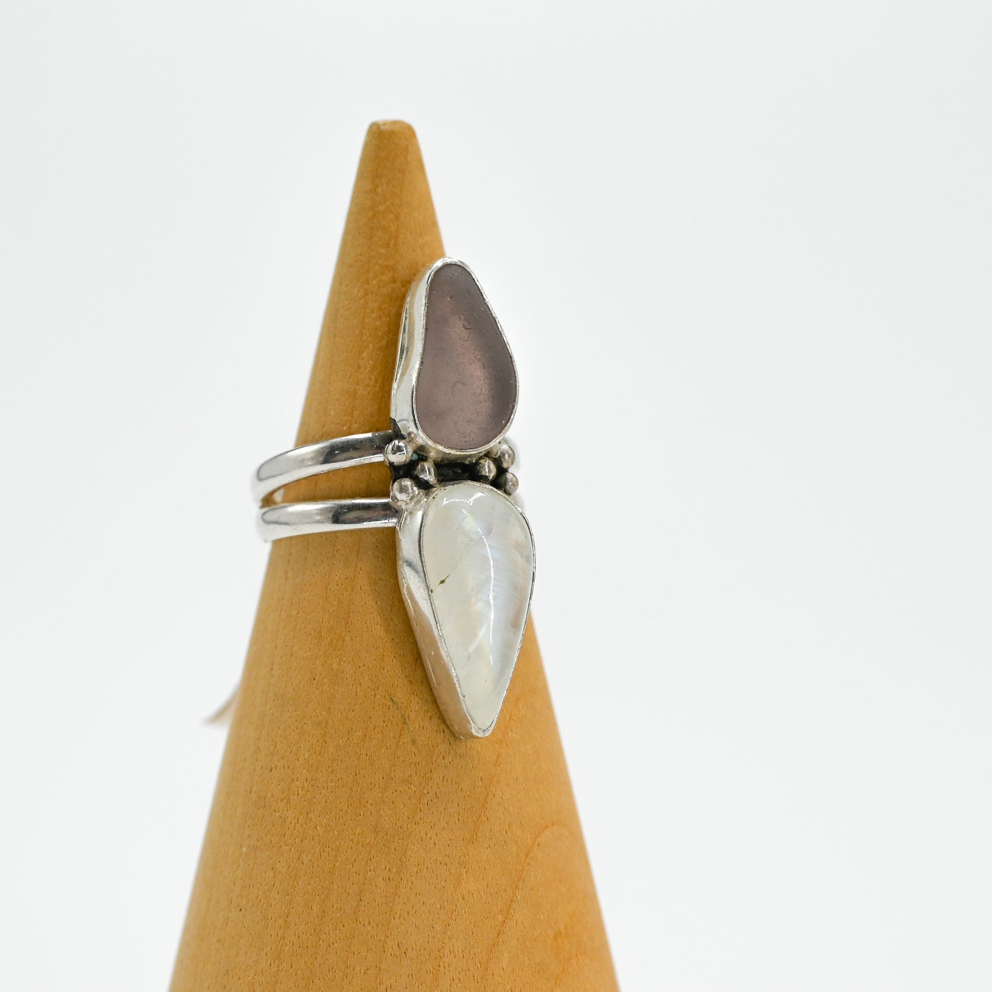 Lavender sea glass and moonstone double size 7