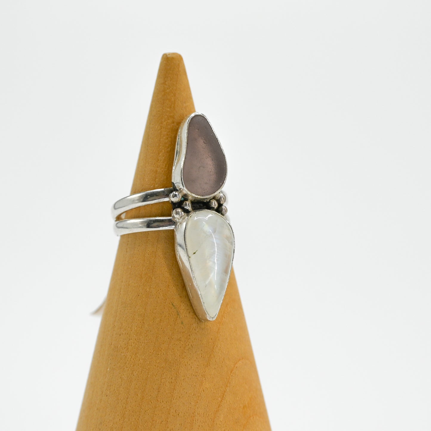 Lavender sea glass and moonstone double size 7