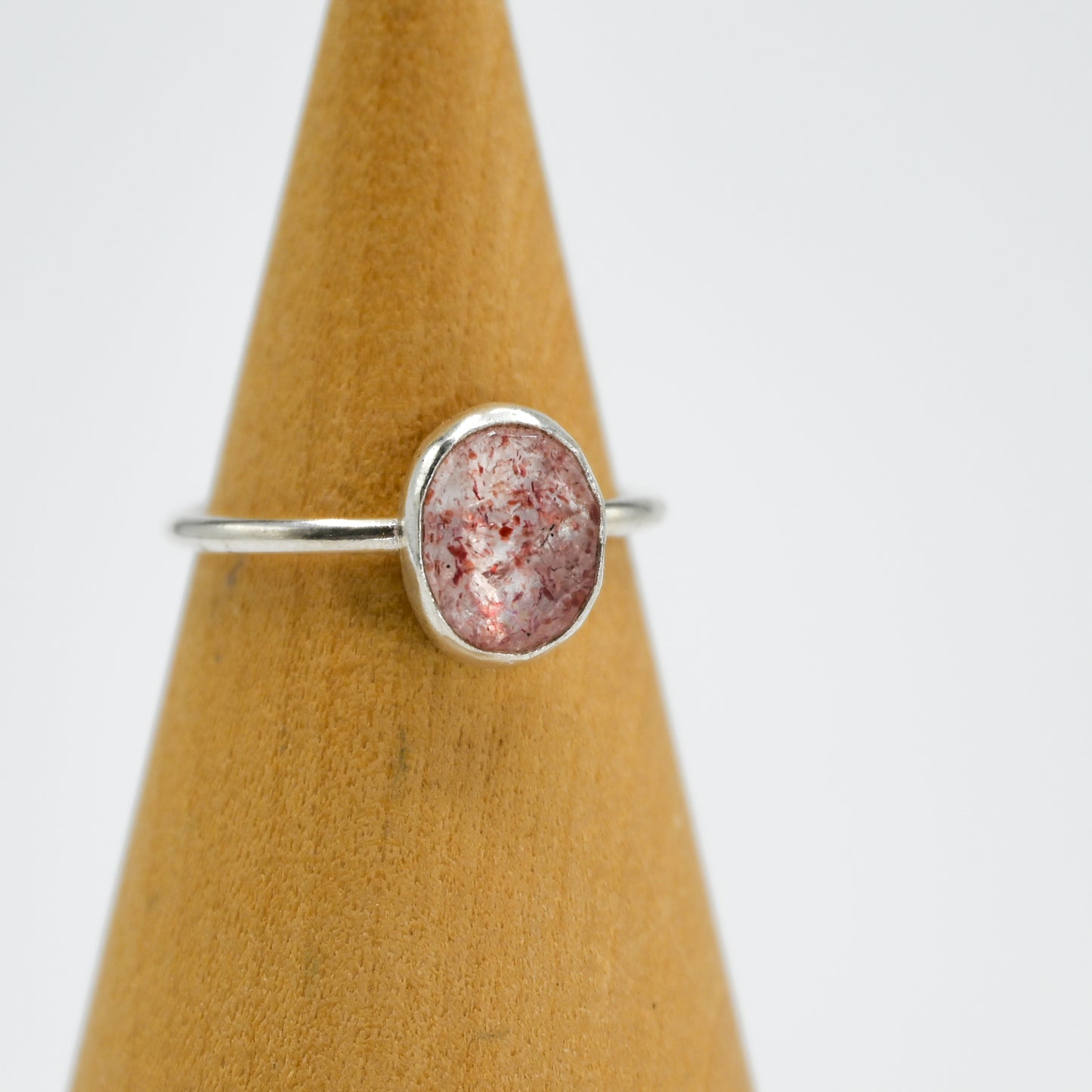 Rose cut strawberry quartz size 7.5