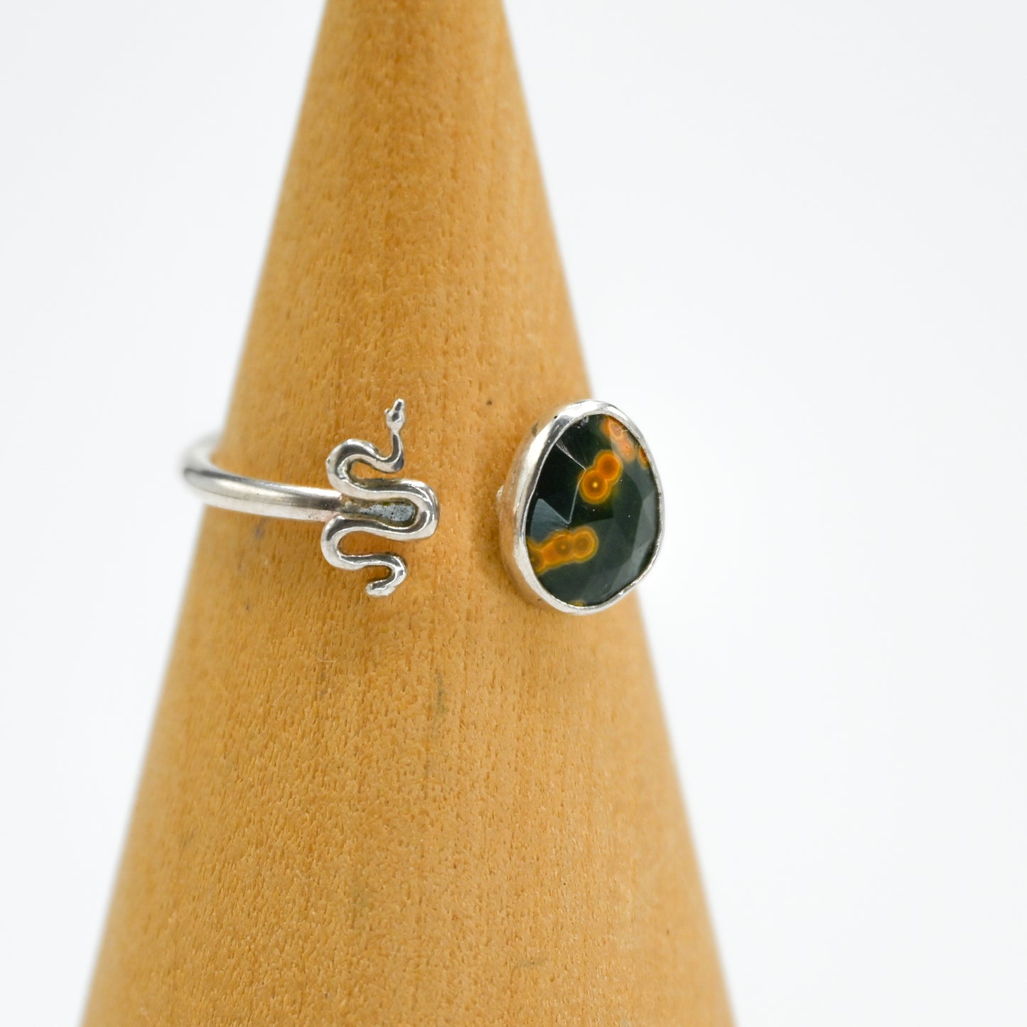 Adjustable ocean jasper and snake size 7.75