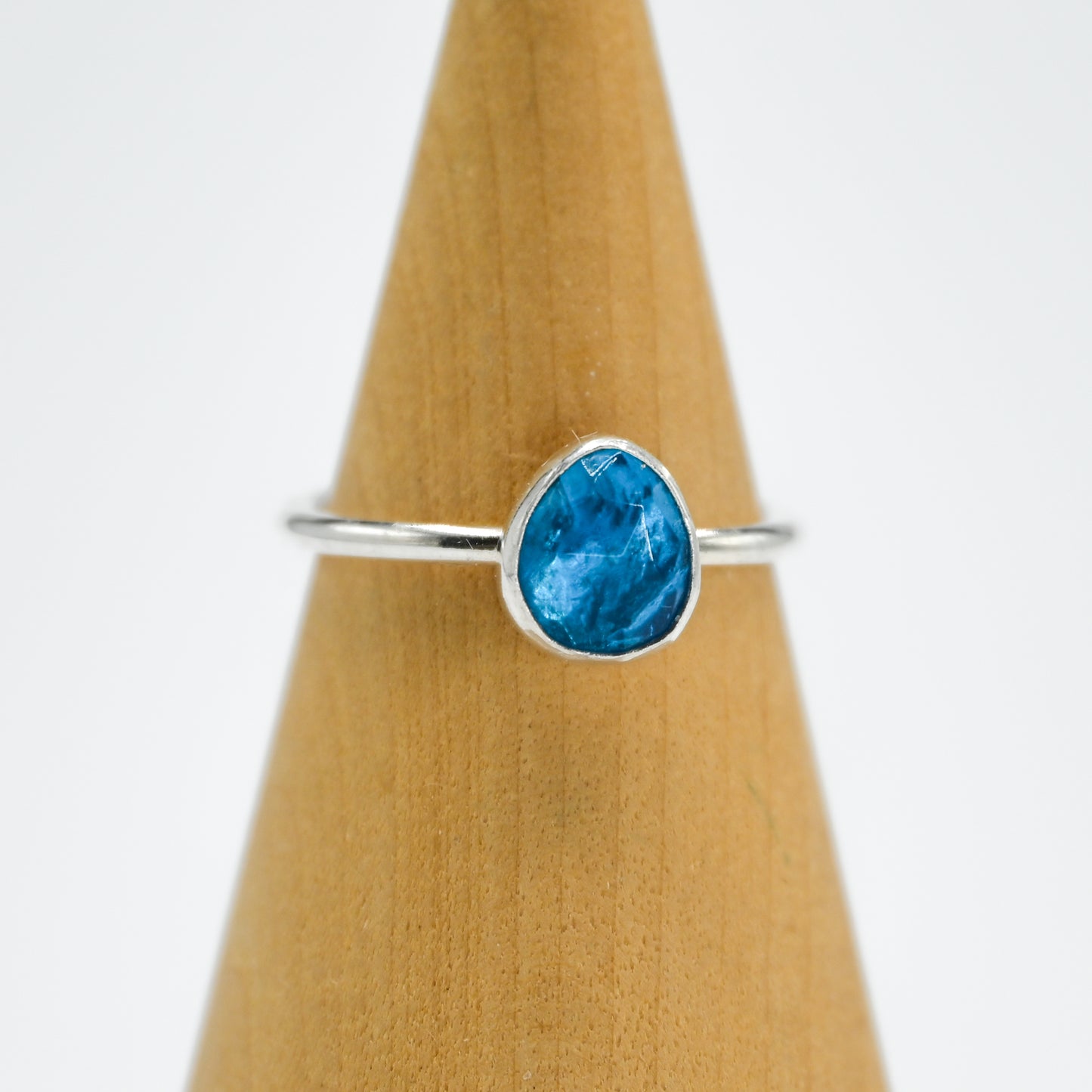 Rose cut neon blue apatite size 8.25