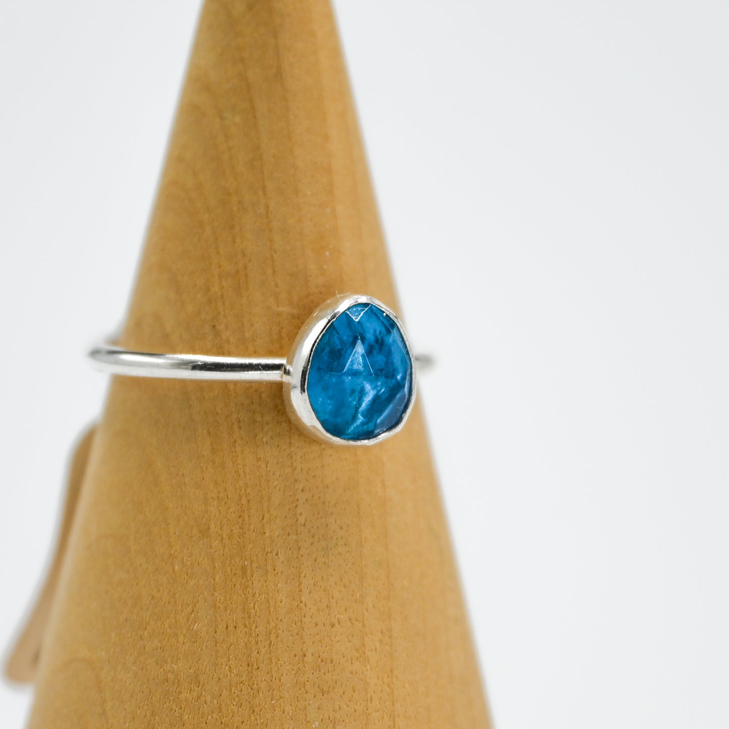 Rose cut neon blue apatite size 8.25