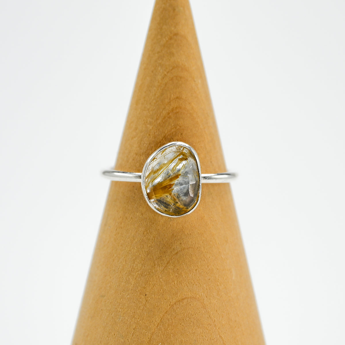 Rose cut rutile quartz size 8.5