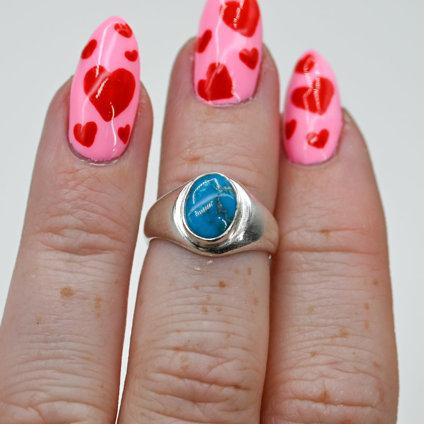 Signet with blue ridge turquoise size 5