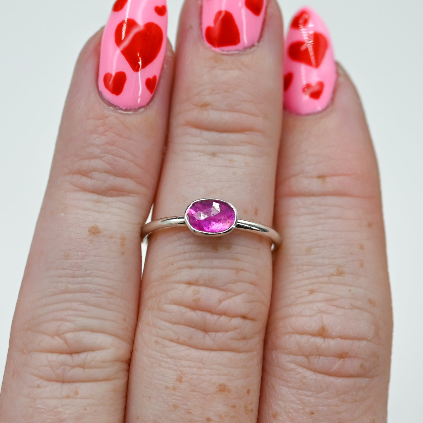 Horizontal rose cut ruby size 6