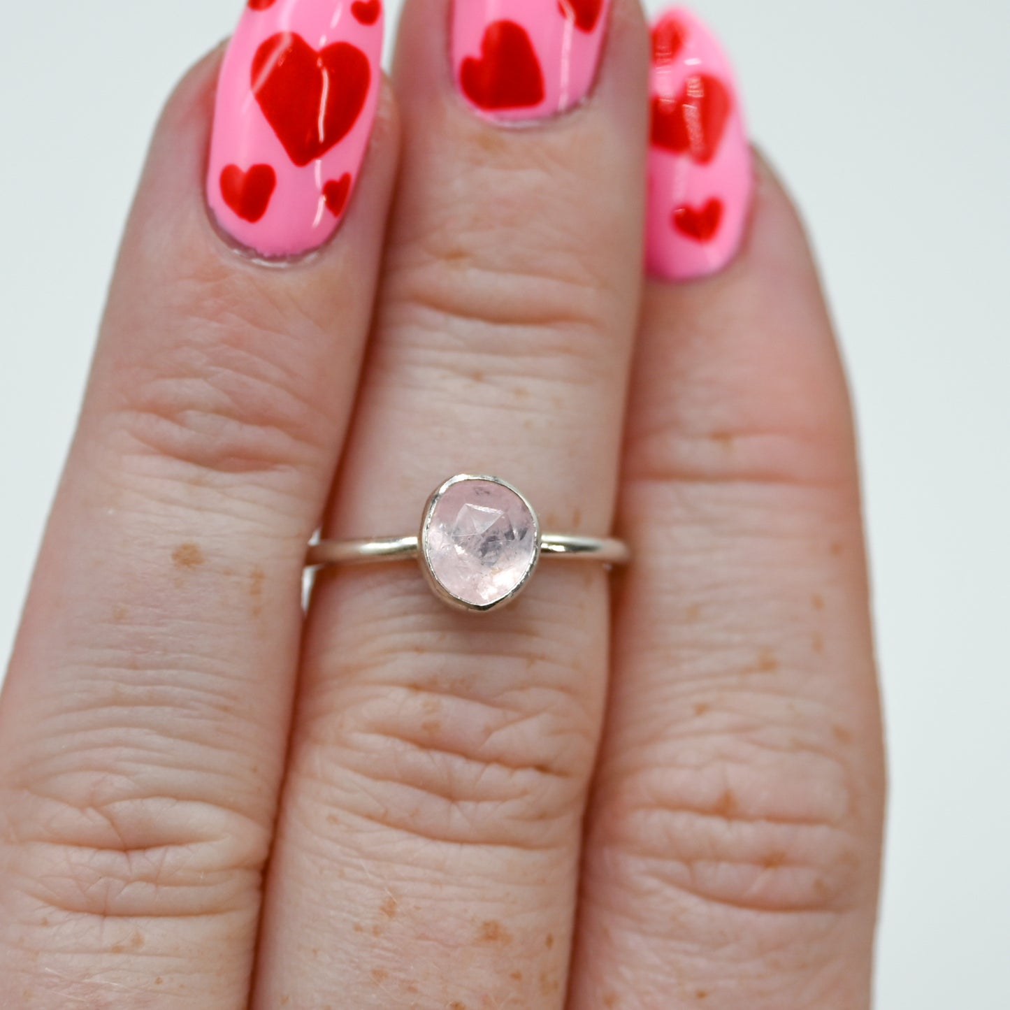 Rose cut morganite size 6