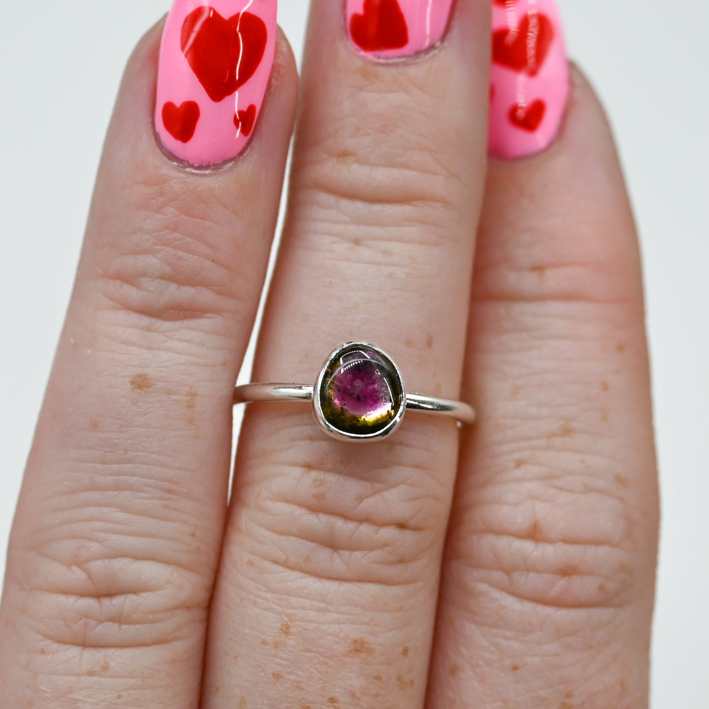 Watermelon tourmaline slice cab size 6.5