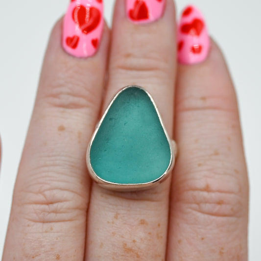 Xl aqua sea glass size 7