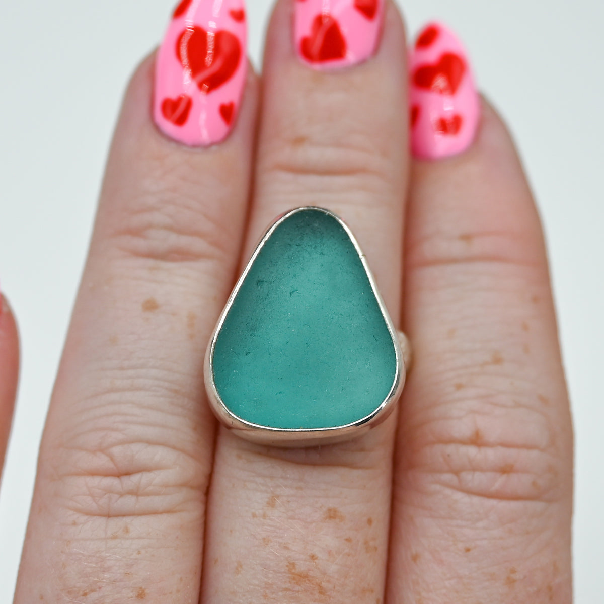 Xl aqua sea glass size 7