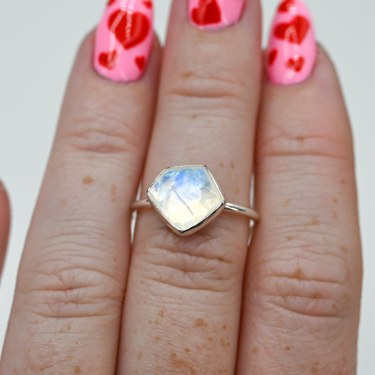 Rose cut gem shaped moonstone size 7