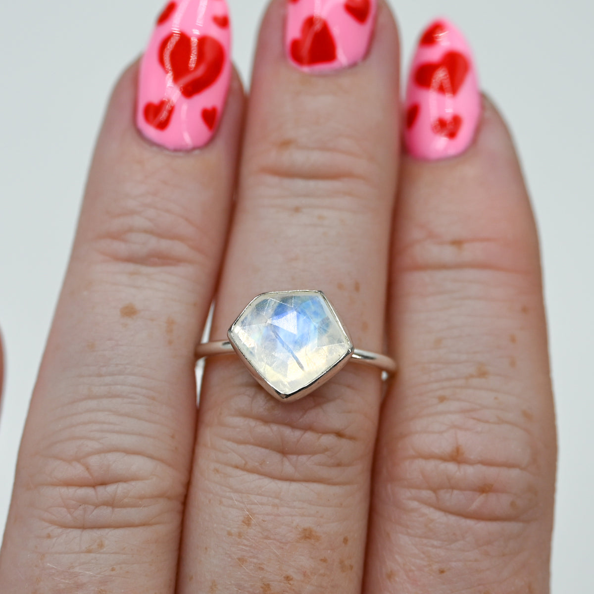 Rose cut gem shaped moonstone size 7