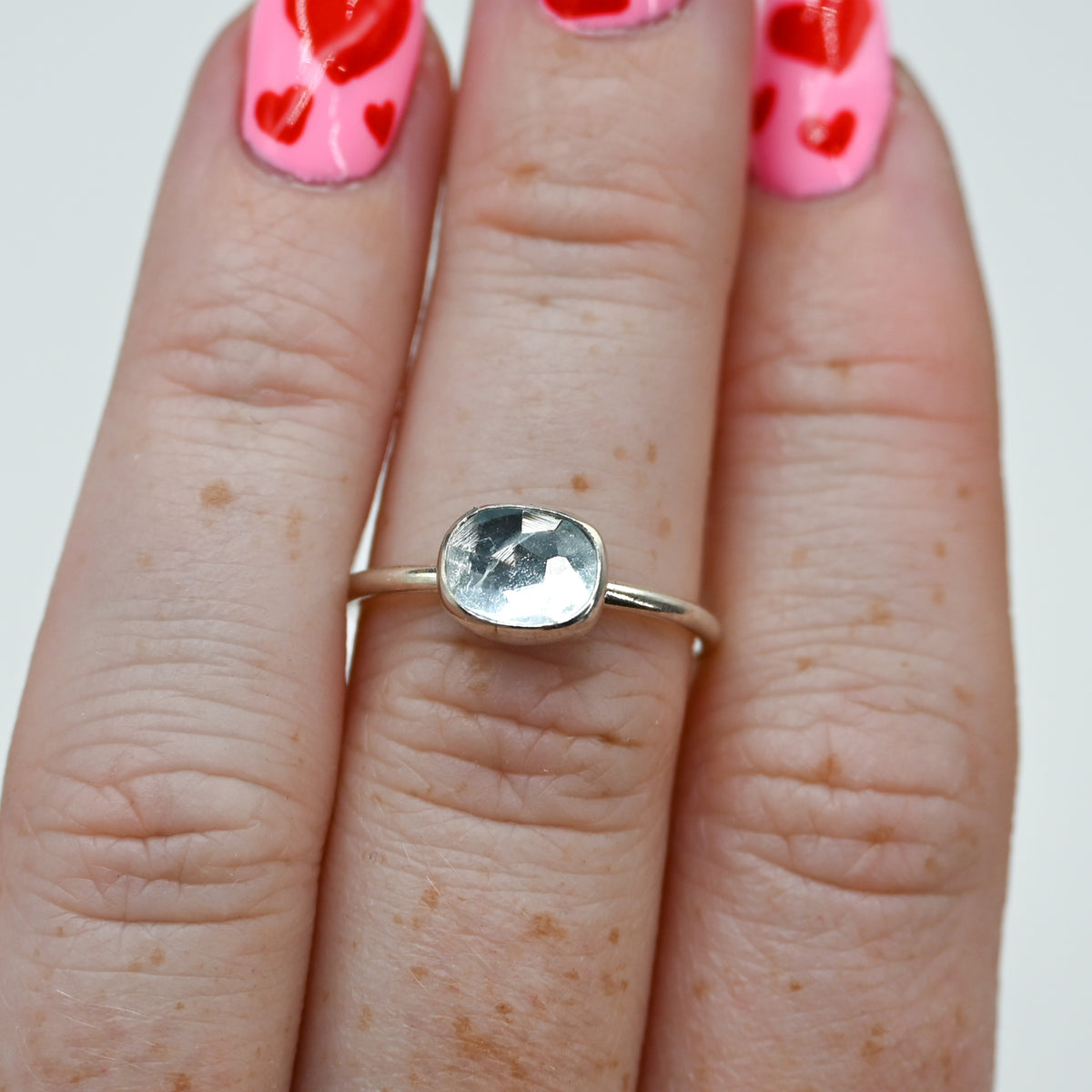 Horizontal rose cut aquamarine size 7