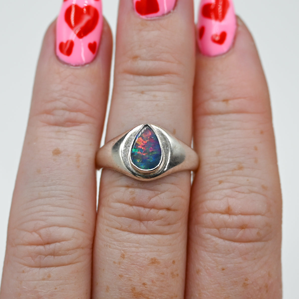 Signet Australian opal size 7