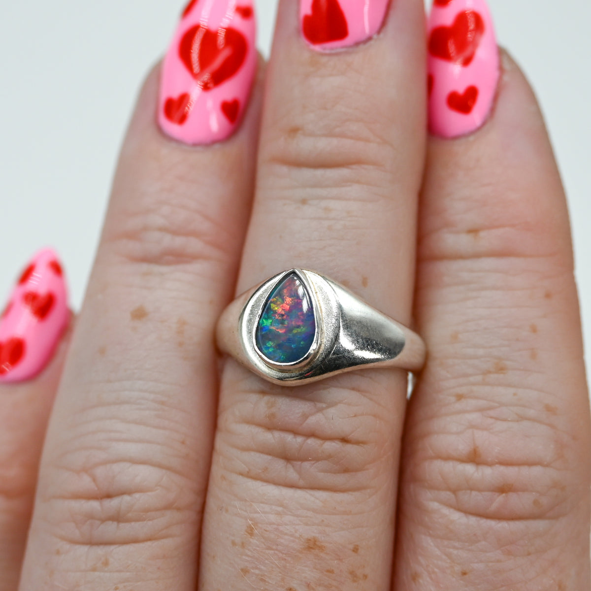Signet Australian opal size 7