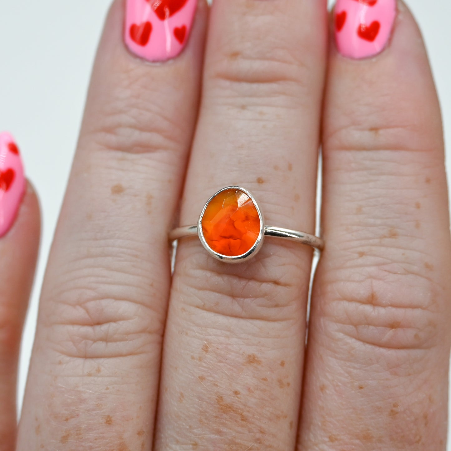 Rose cut carnelian size 7