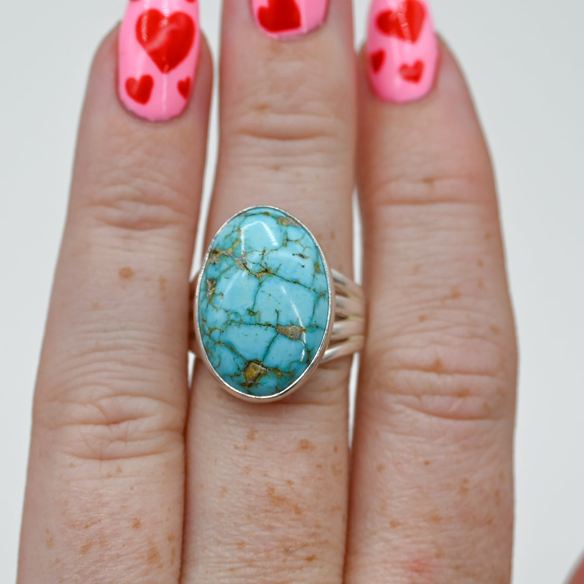 XL oval sierra bella turquoise size 7.25
