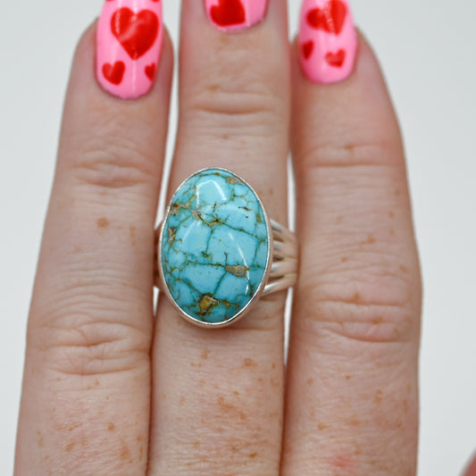 XL oval sierra bella turquoise size 7.25