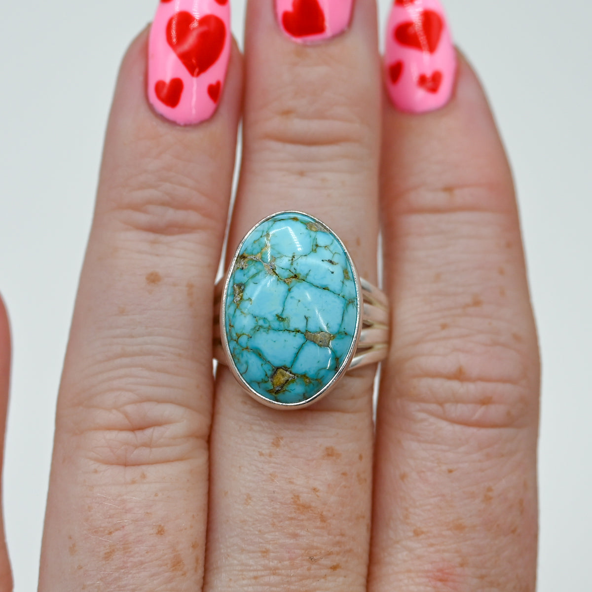 XL oval sierra bella turquoise size 7.25