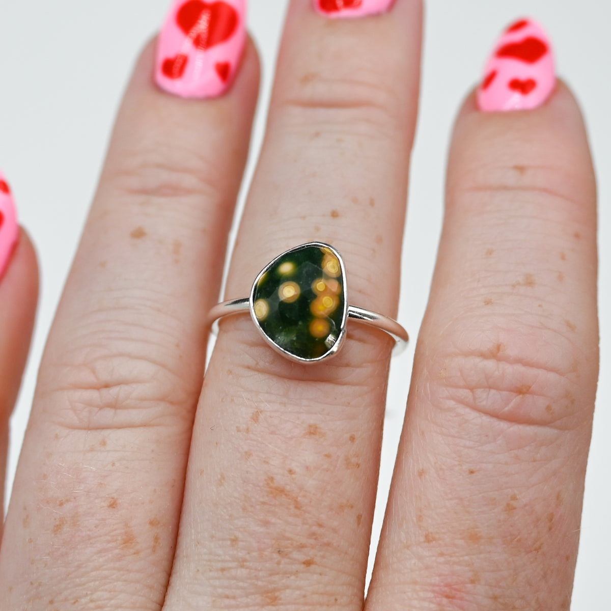 Rose cut ocean jasper size 7.25