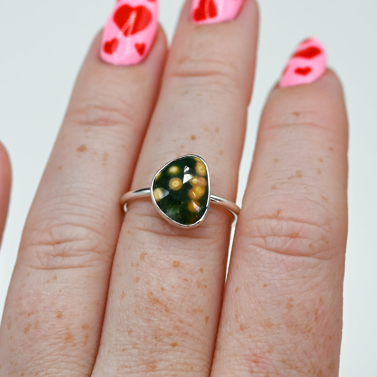 Rose cut ocean jasper size 7.25