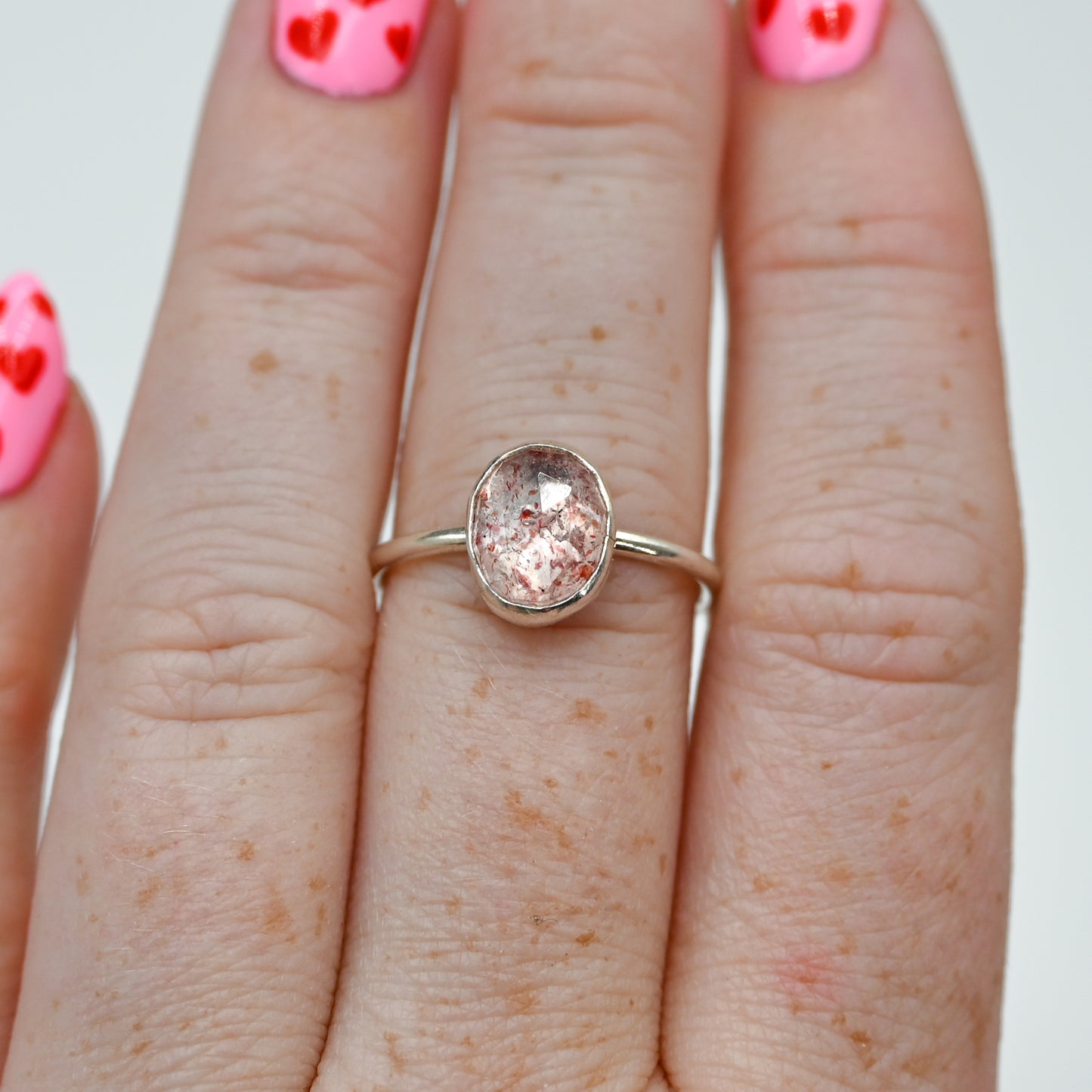 Rose cut strawberry quartz size 7.5