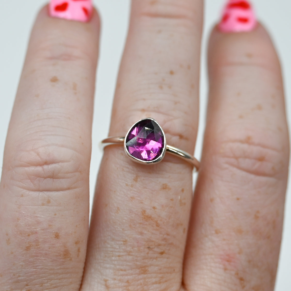 Rose cut rhodolite garnet size 7.5