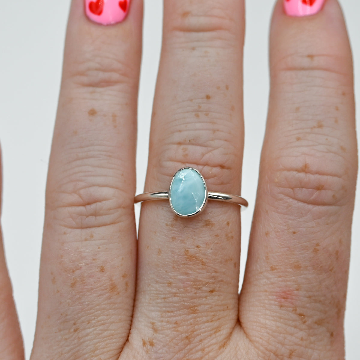 Rose cut larimar size 8.25