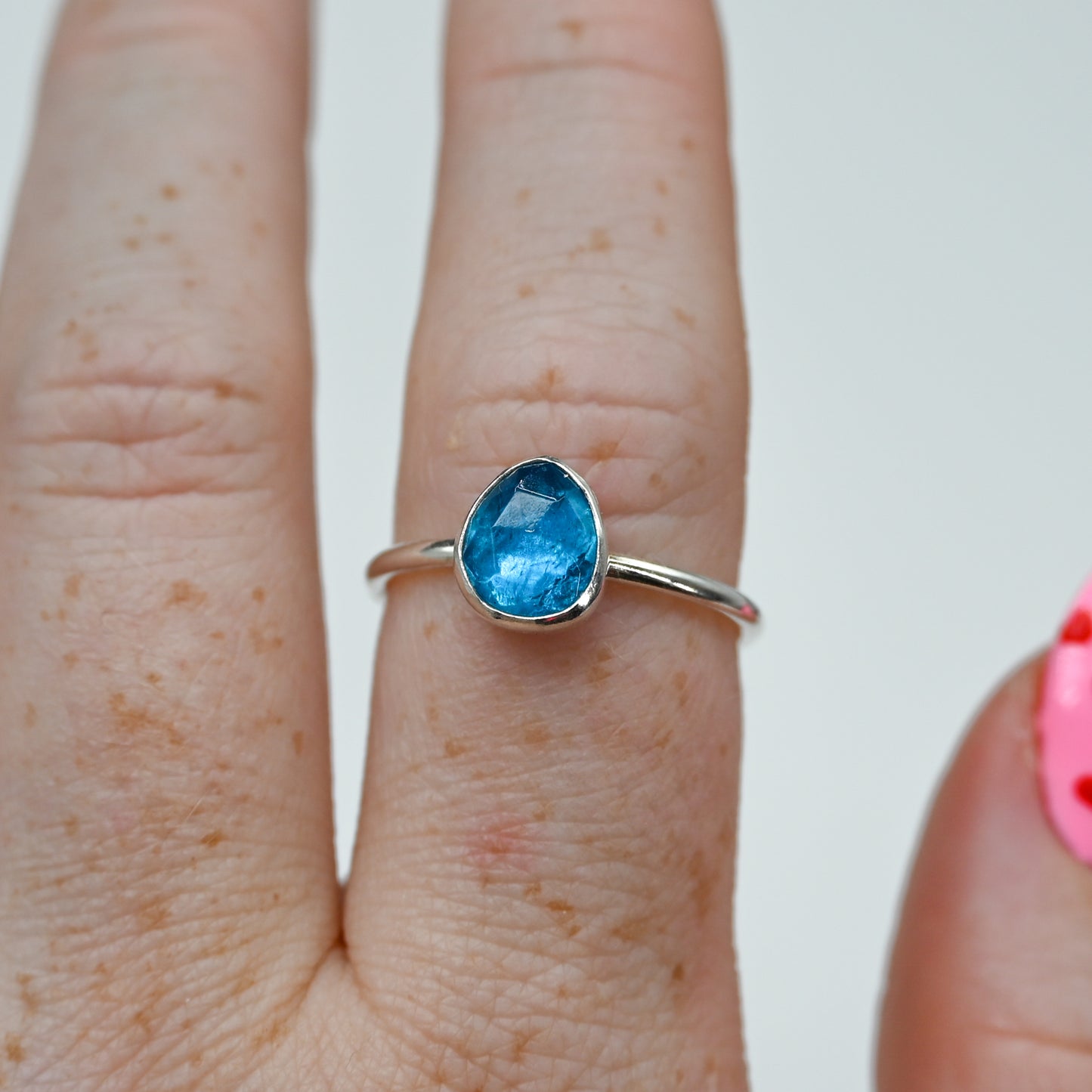 Rose cut neon blue apatite size 8.25