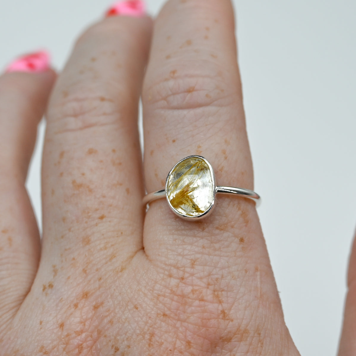 Rose cut rutile quartz size 8.5