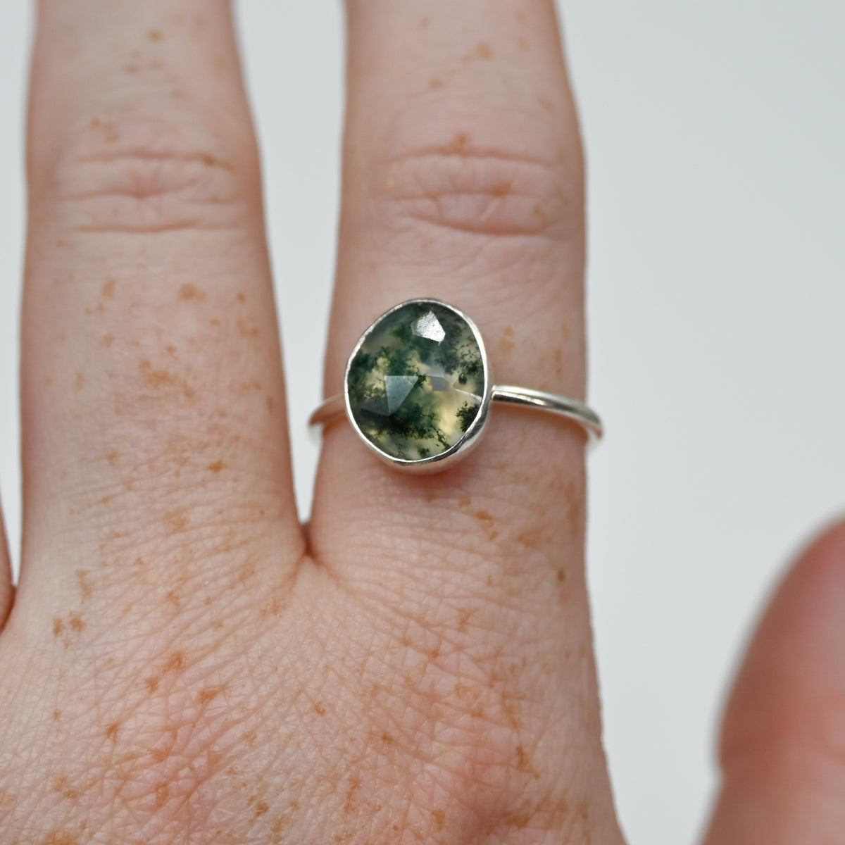 Rose cut moss agate size 8.75