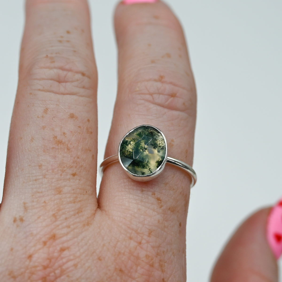 Rose cut moss agate size 8.75