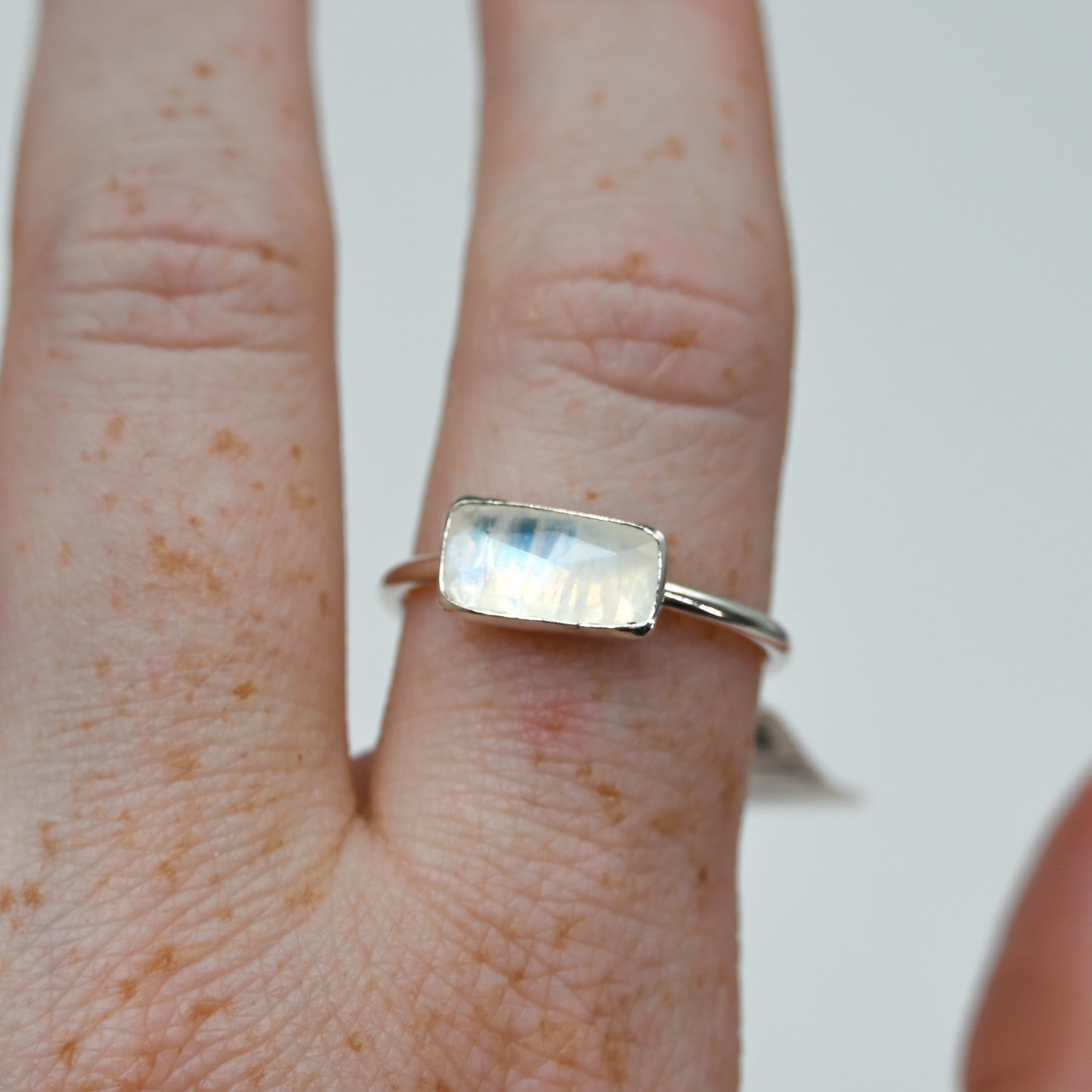 Horizontal rose cut moonstone size 10