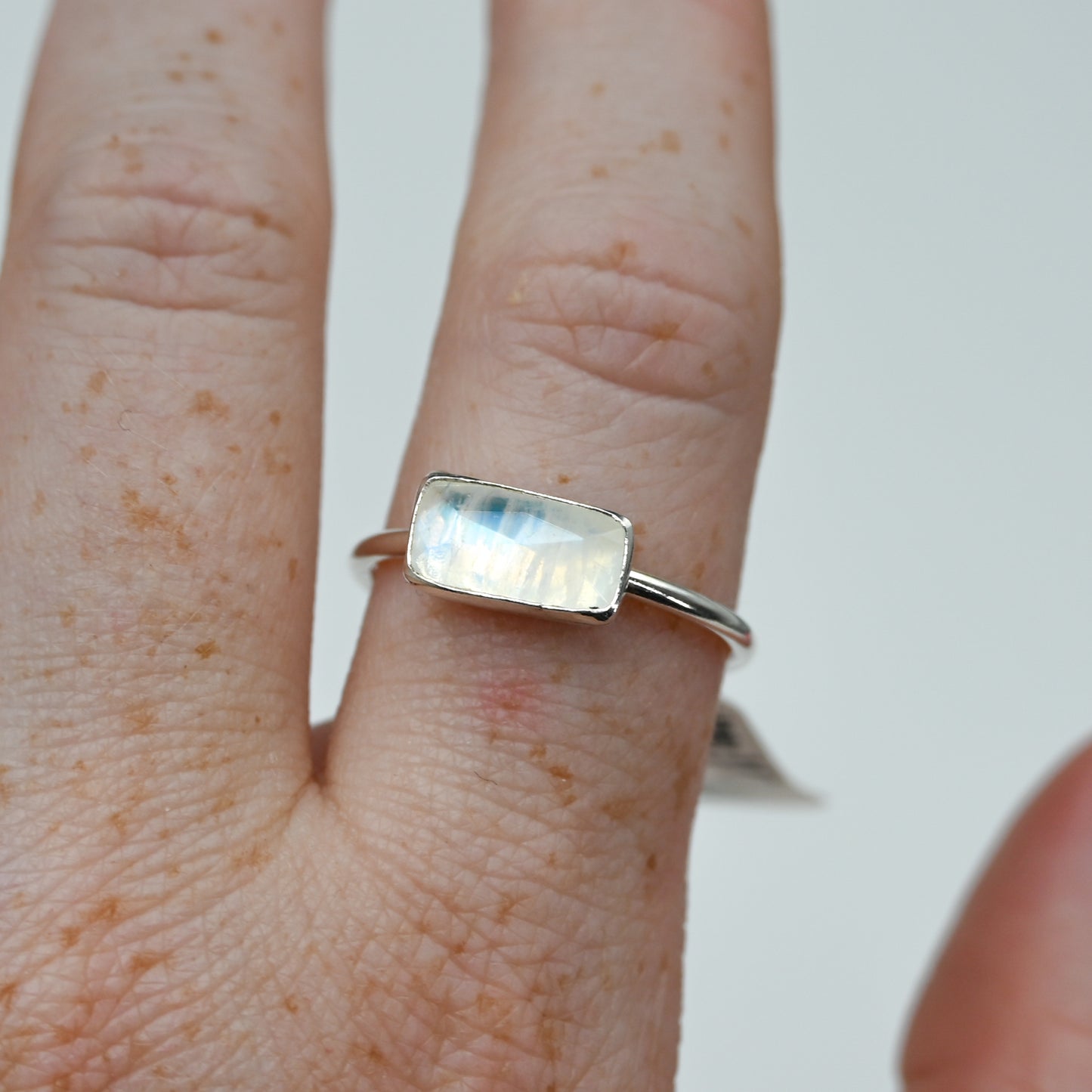 Horizontal rose cut moonstone size 10