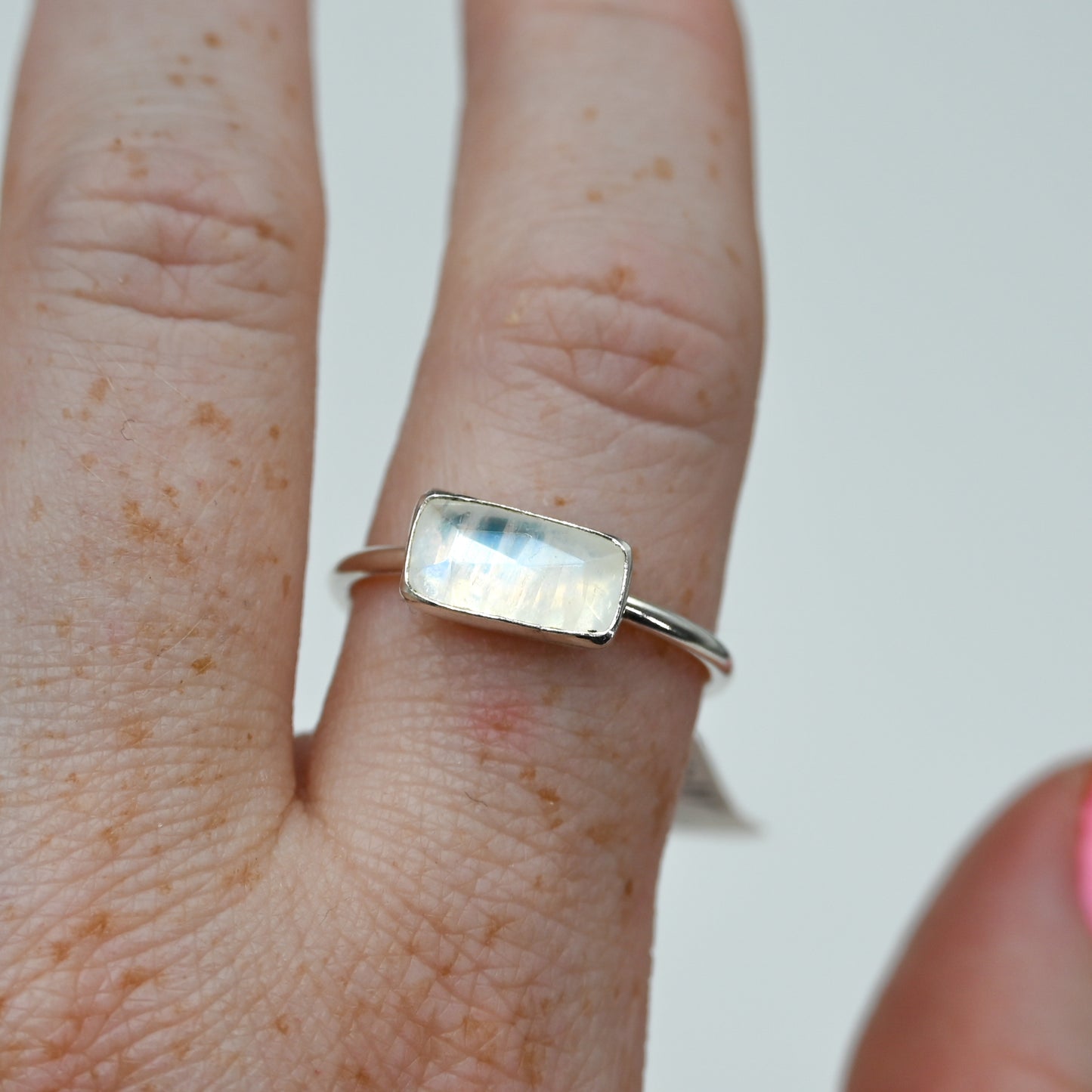 Horizontal rose cut moonstone size 10