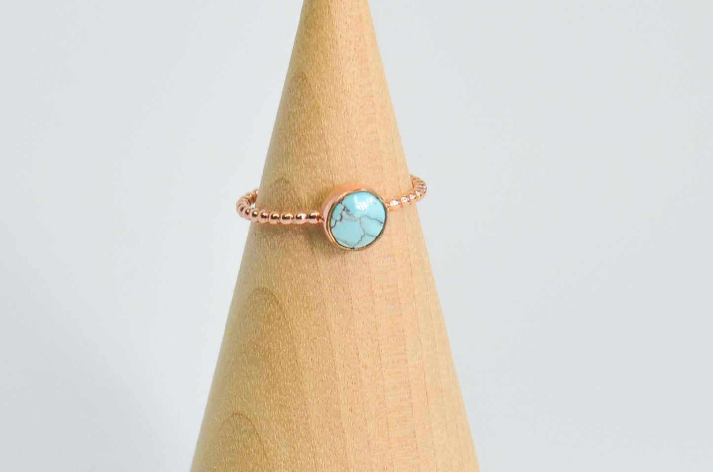 14k Rose Gold Fill Egyptian Turquoise Size 7