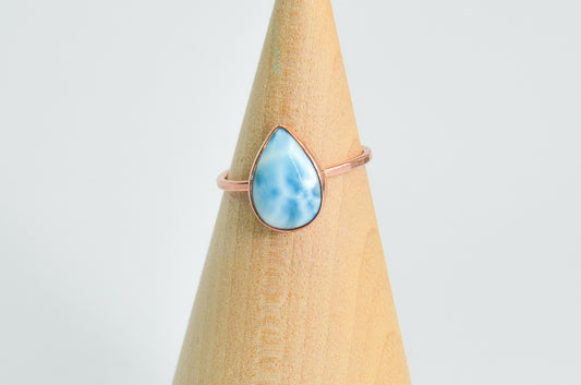 14k Rose Gold Fill Larimar Ring Size 7.75