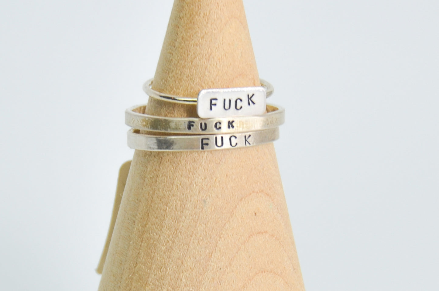 Silver FU*K Bad Word Rings