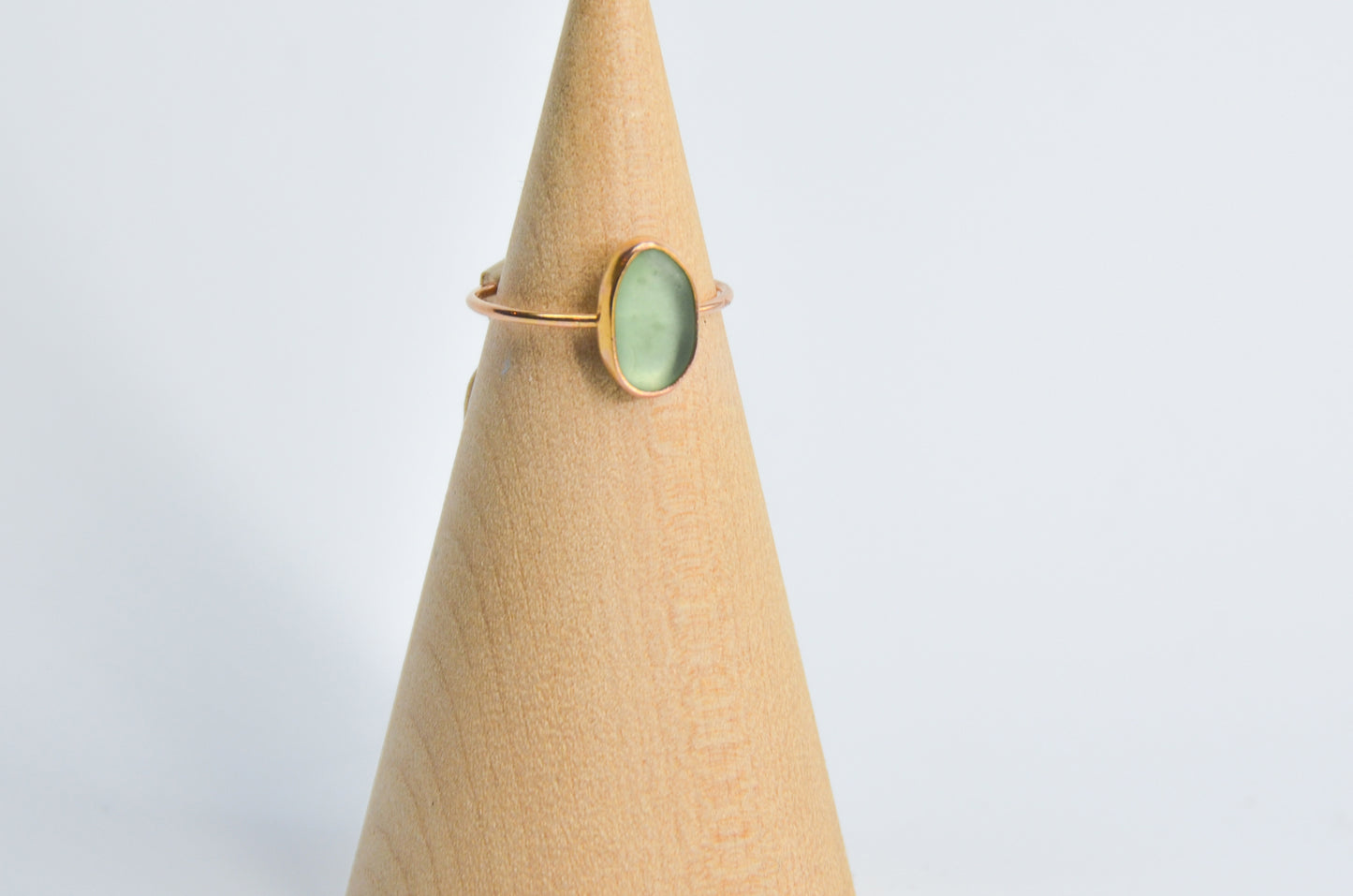14k Rose Gold and Sage Green Sea Glass