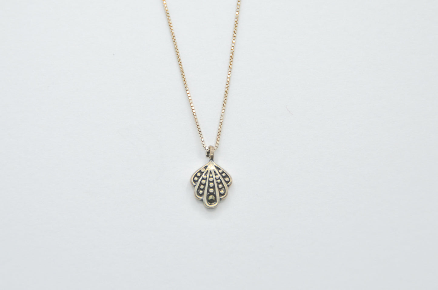 Shell with Tiny Marcasite Necklace