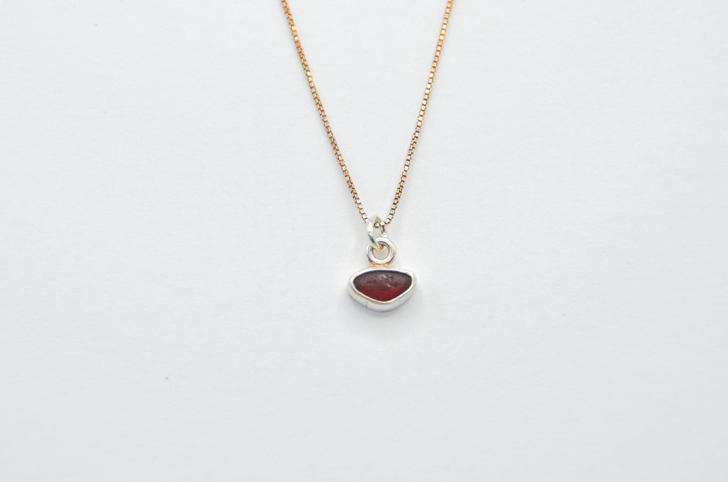 Rare Red Sea Glass Necklace