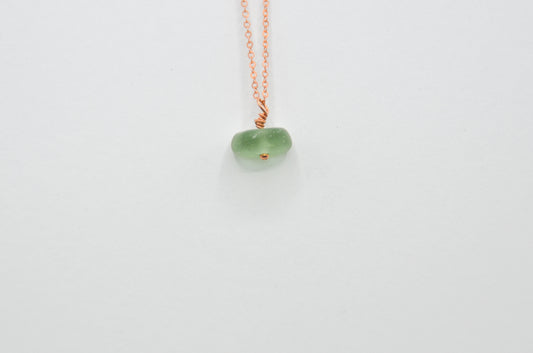 14k Rose Gold Fill Sage Green Sea Glass Necklace