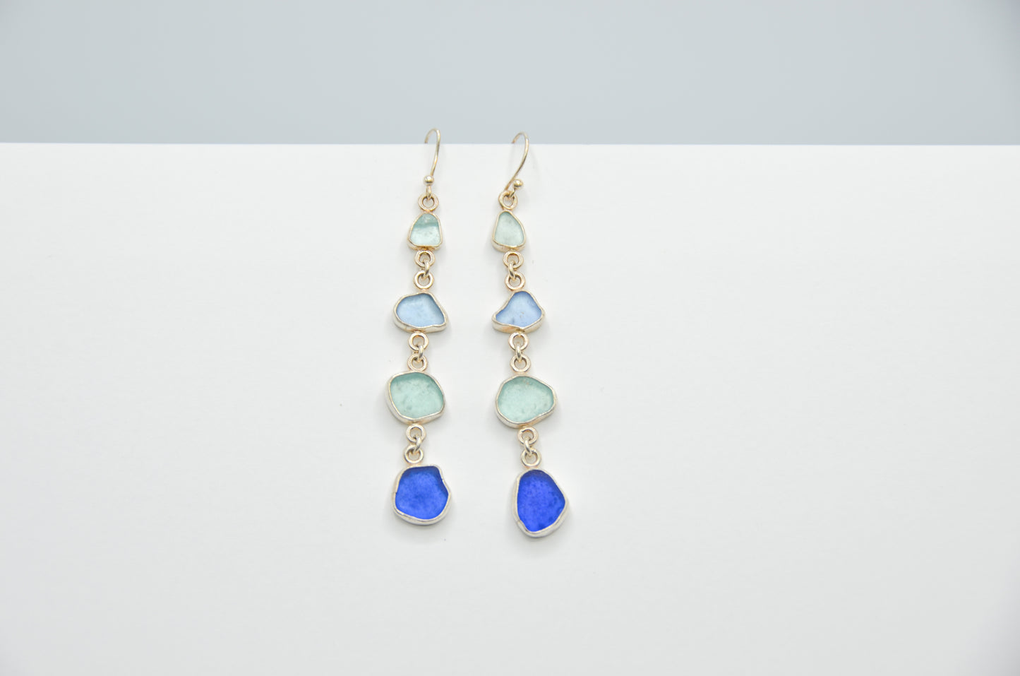 Shades of Blue Sea Glass Earrings