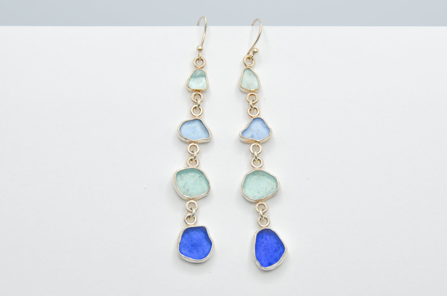 Shades of Blue Sea Glass Earrings