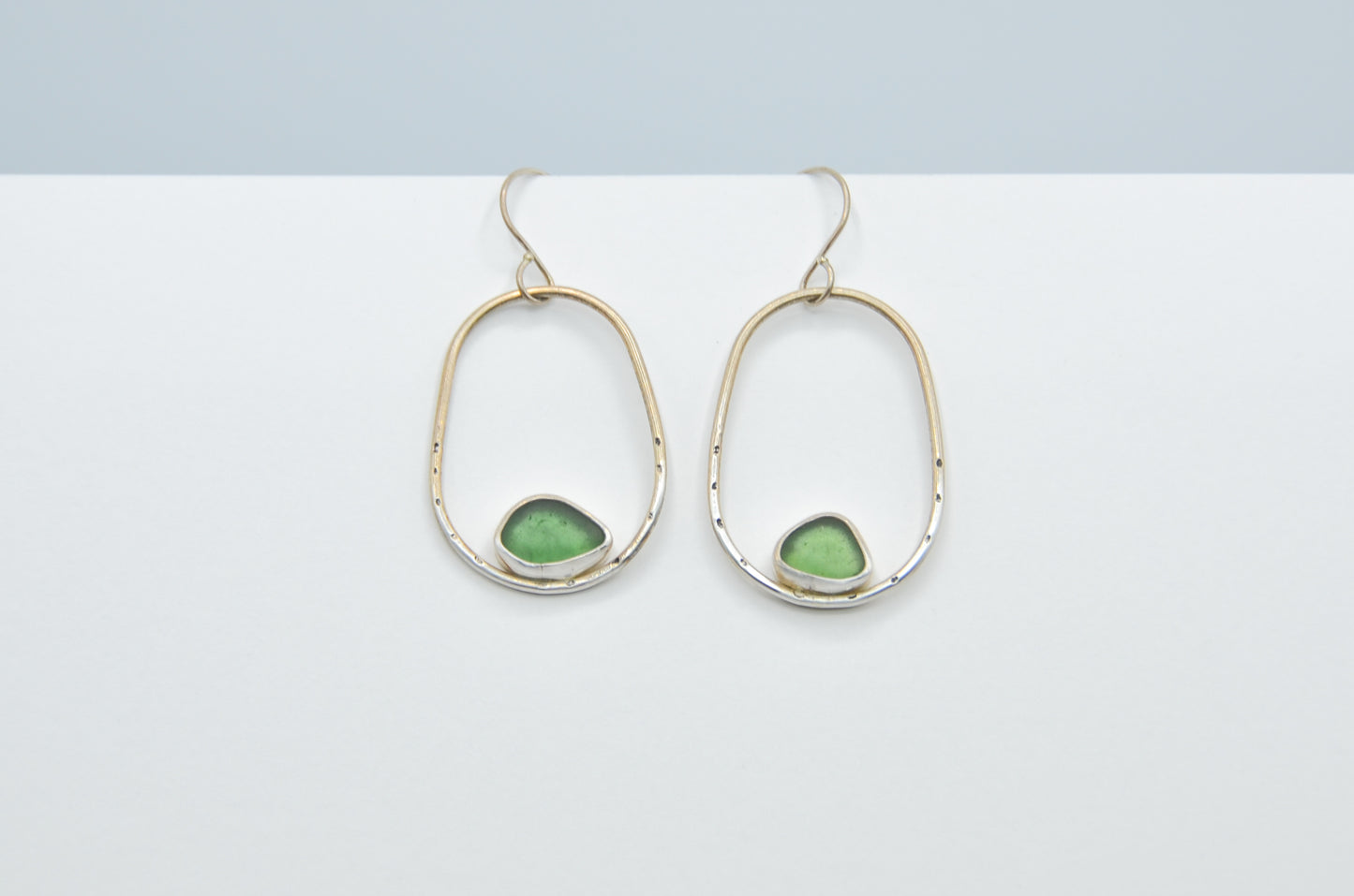 Sage Green Sea Glass Earrings