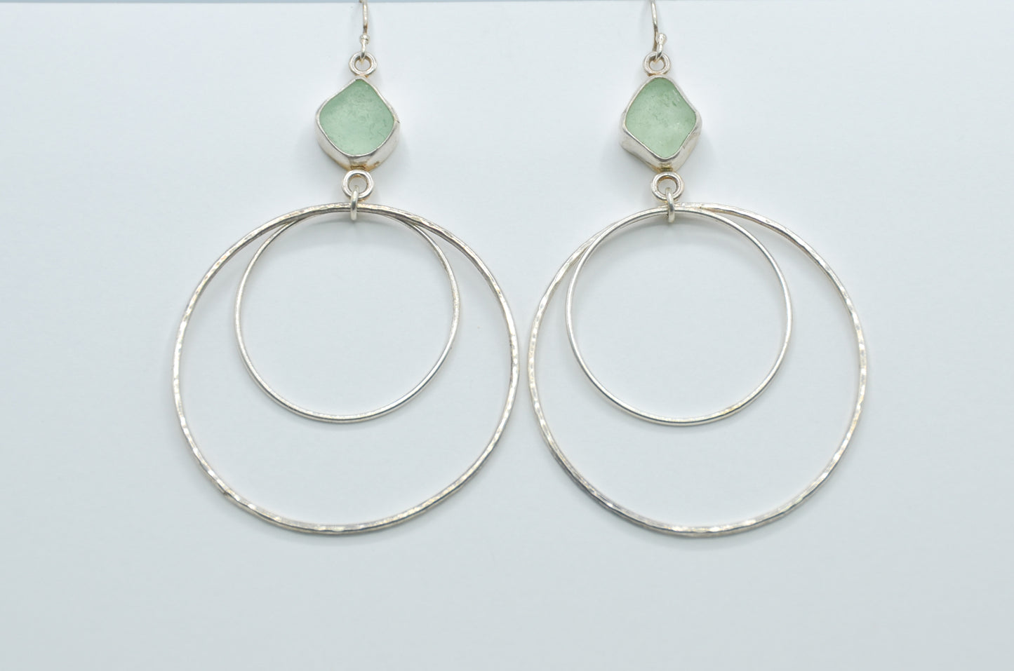 Sea Foam Sea Glass with Hoops