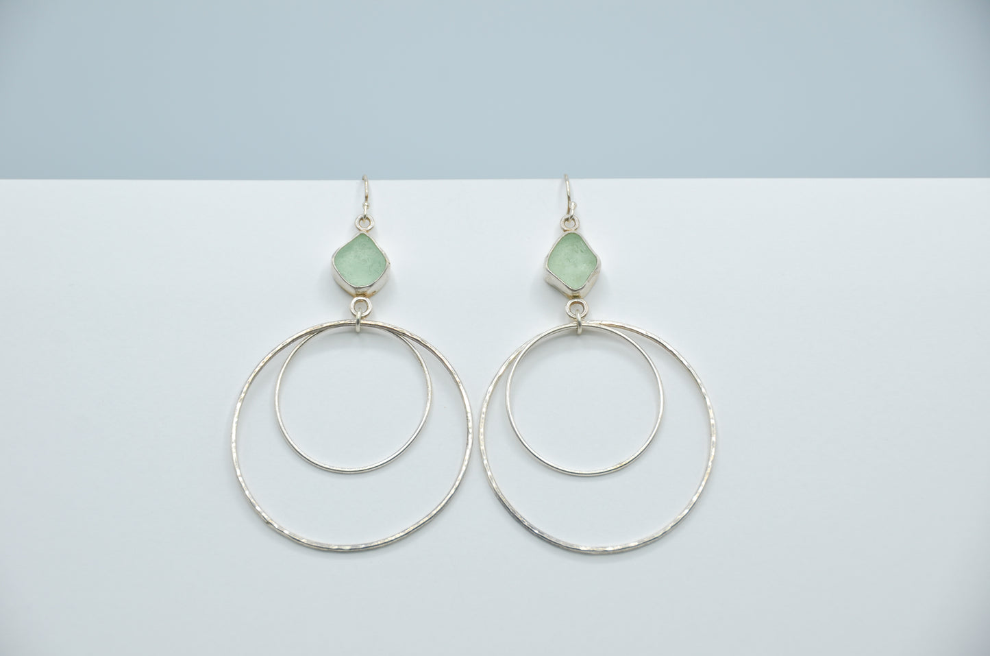 Sea Foam Sea Glass with Hoops